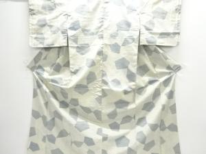 アンティーク　石畳模様織り出し十日町紬着物